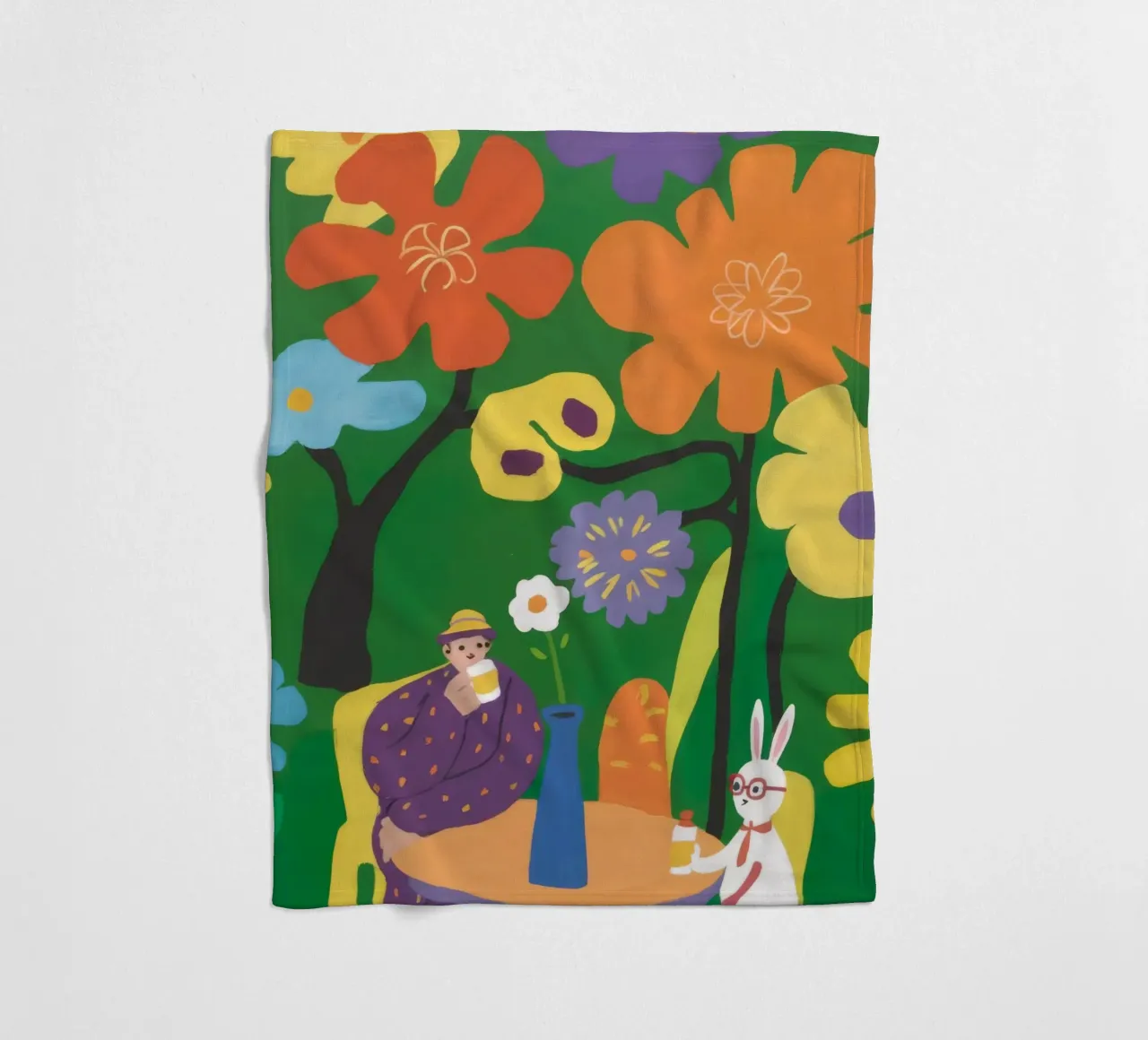 Bloementuin Rust fleecedeken van Petal Canvas