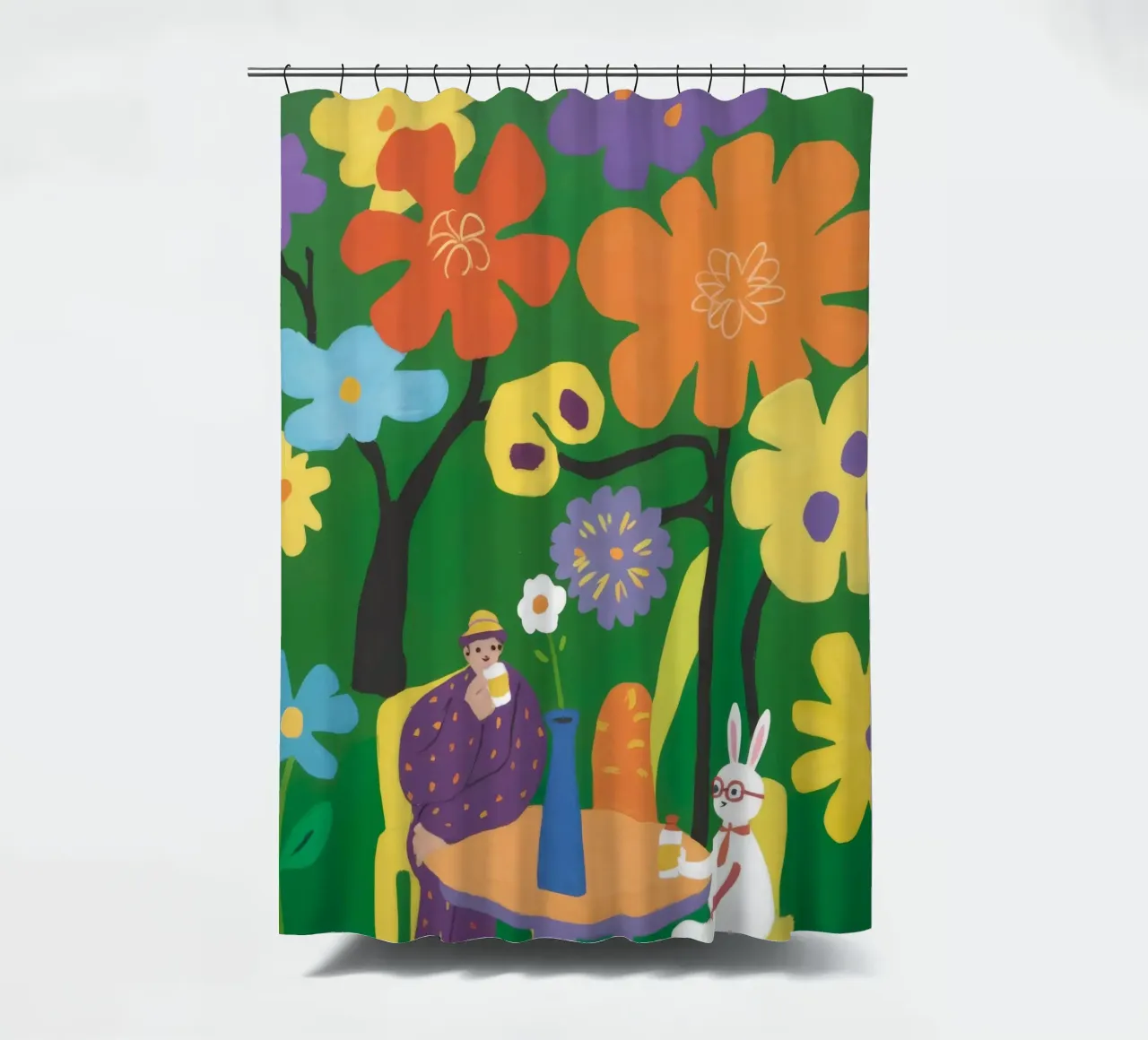 Giardino floreale Tranquillità tenda da doccia da Petal Canvas