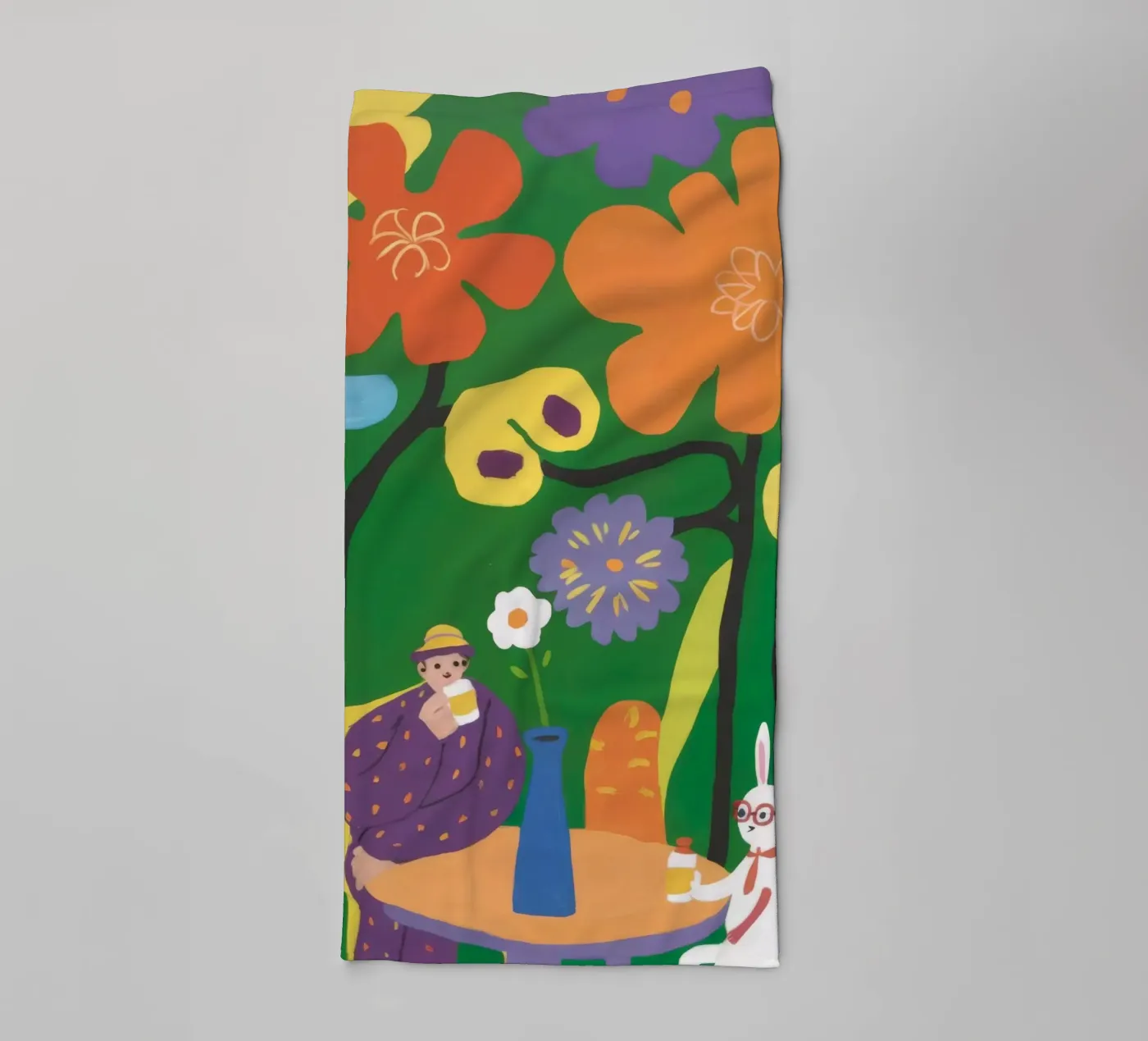 Floral Garden Tranquility badhanddoek van Petal Canvas