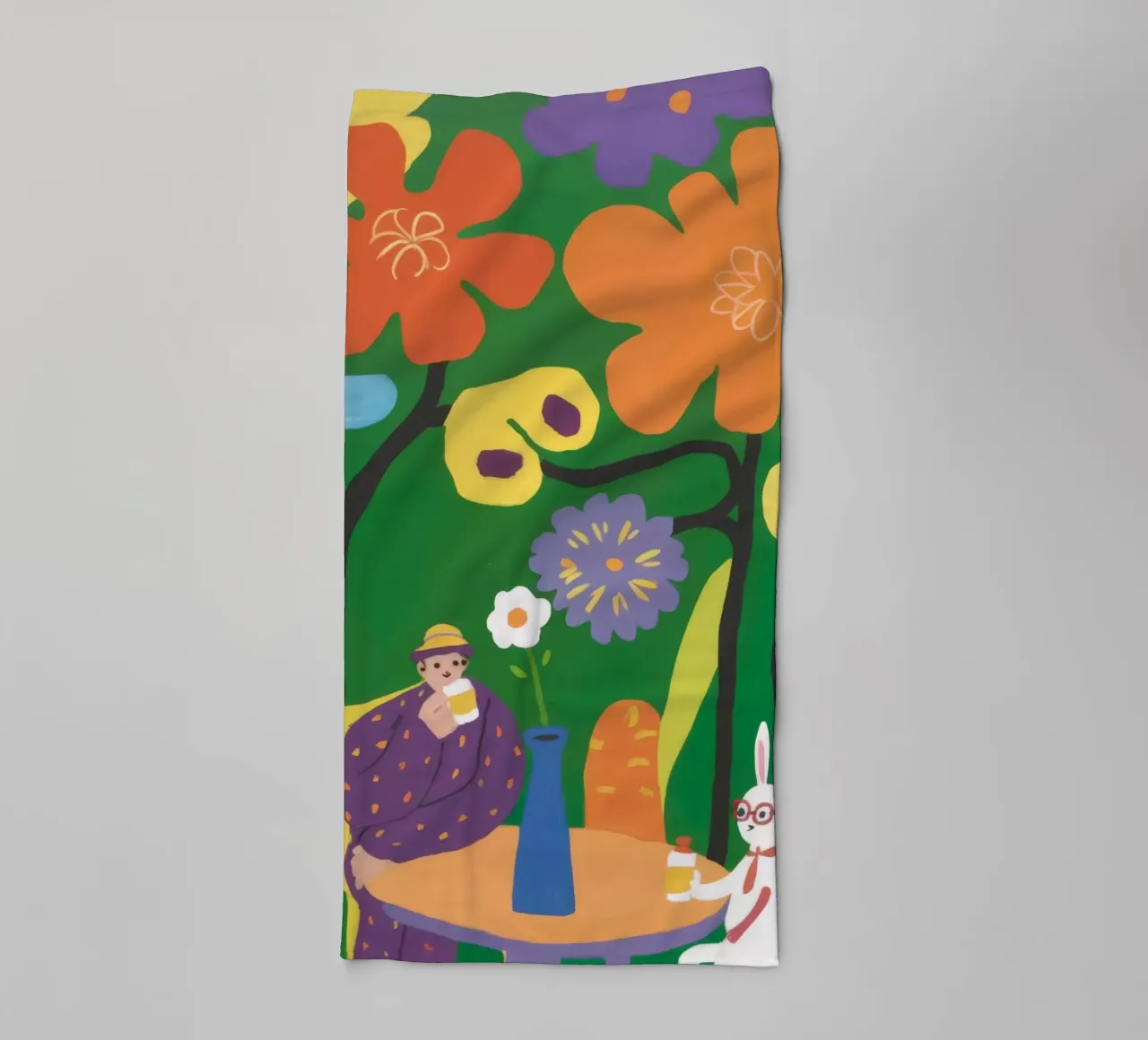 Bloementuin Rust badhanddoek van Petal Canvas
