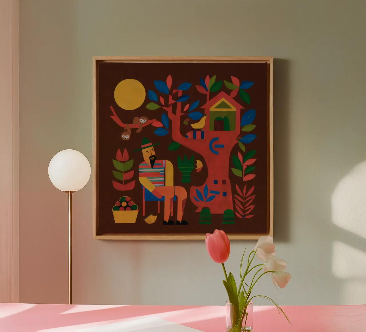 Grillig natuurverblijf canvas met Baklijst van Petal Canvas