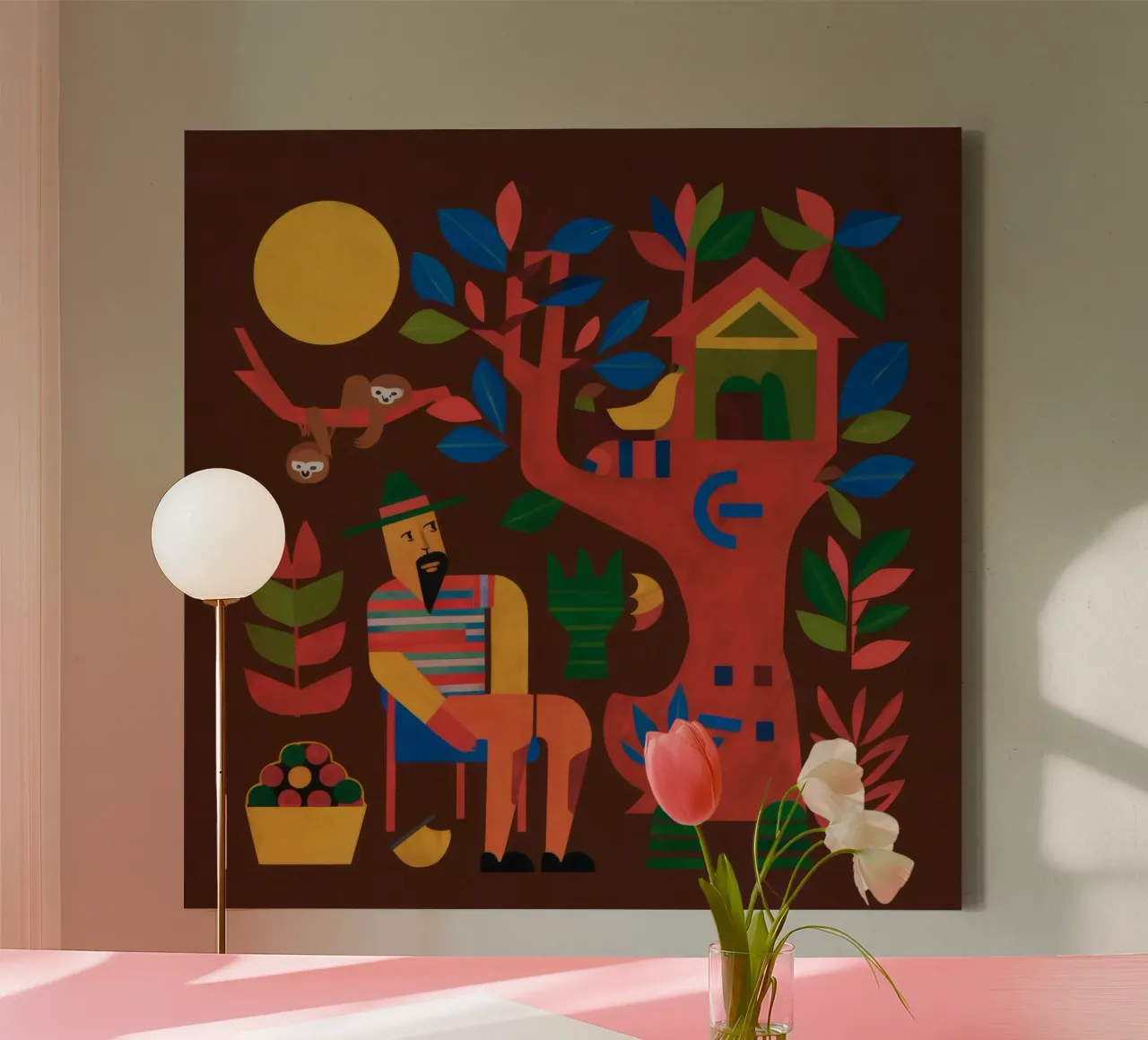 Grillig natuurverblijf canvas met Baklijst van Petal Canvas