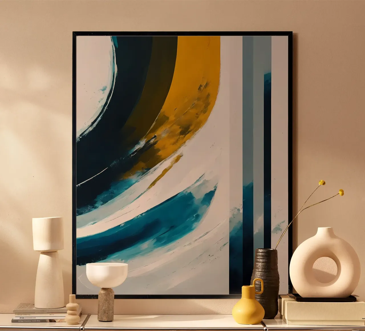Abstrakt 25 poster con telaio in legno da kosinsart.gallery