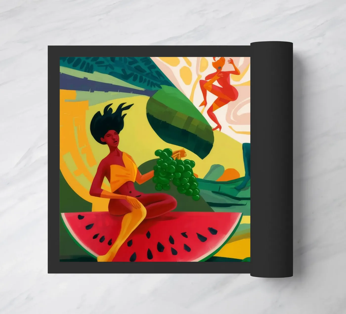 Dynamic Dance Fantasy doormat by Petal Canvas