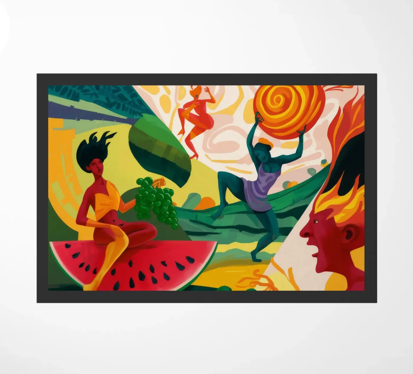 Dynamic Dance Fantasy doormat by Petal Canvas