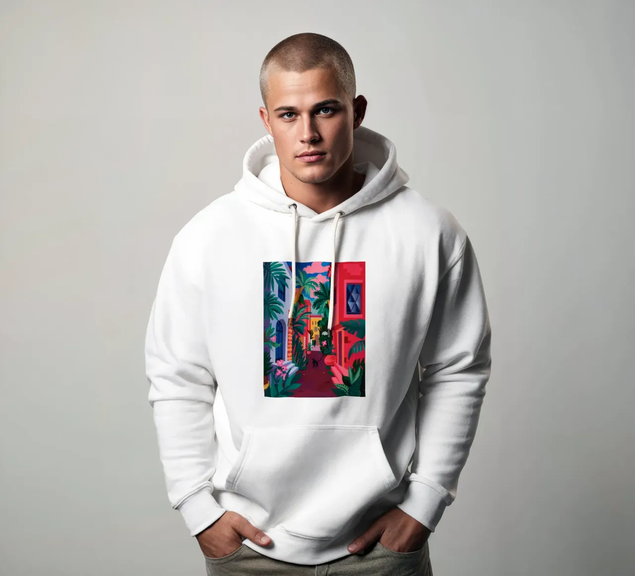Incantevole fuga nei vicoli felpa con cappuccio da Petal Canvas