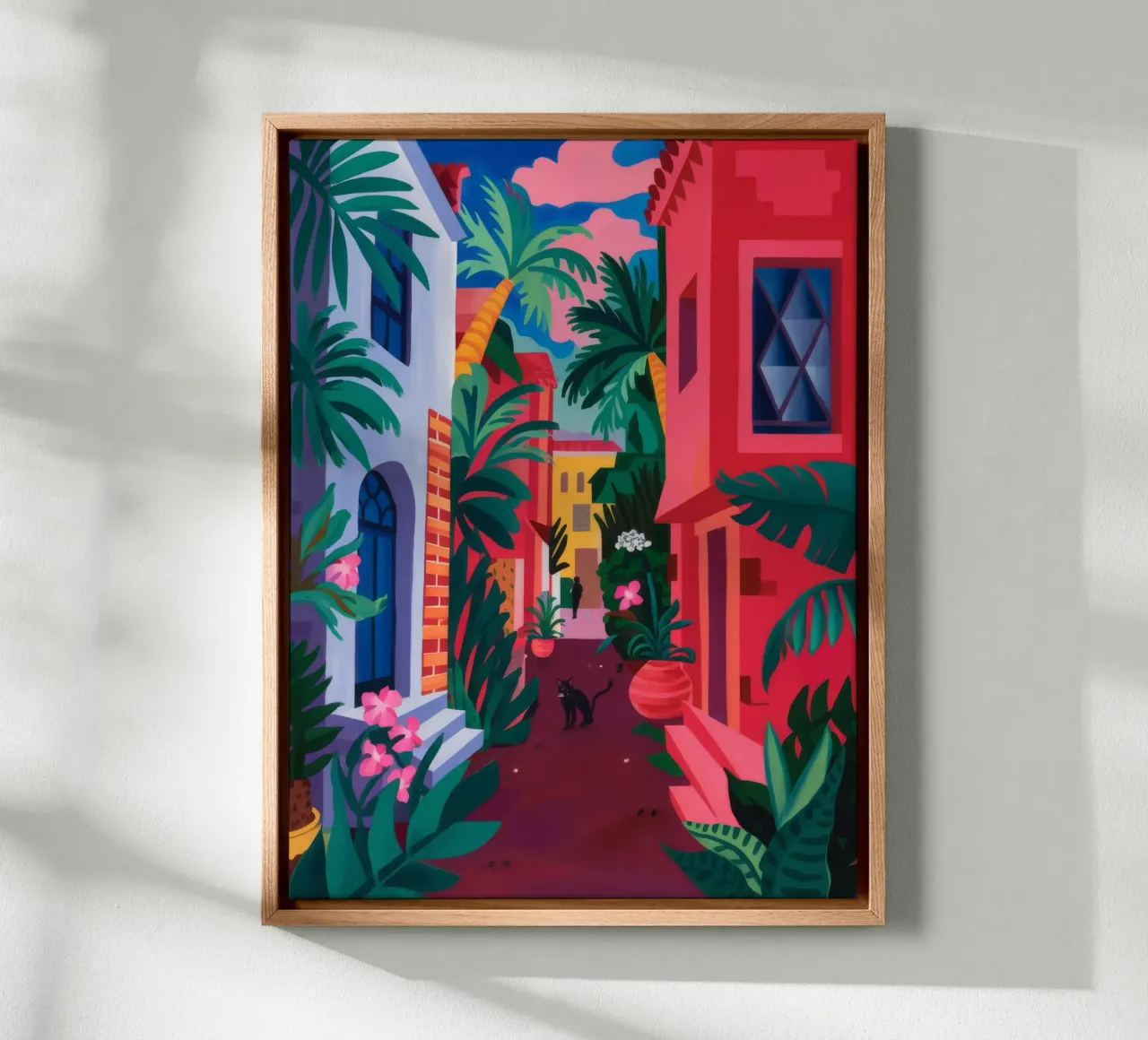Betoverend steegje ontsnappen canvas met Baklijst van Petal Canvas