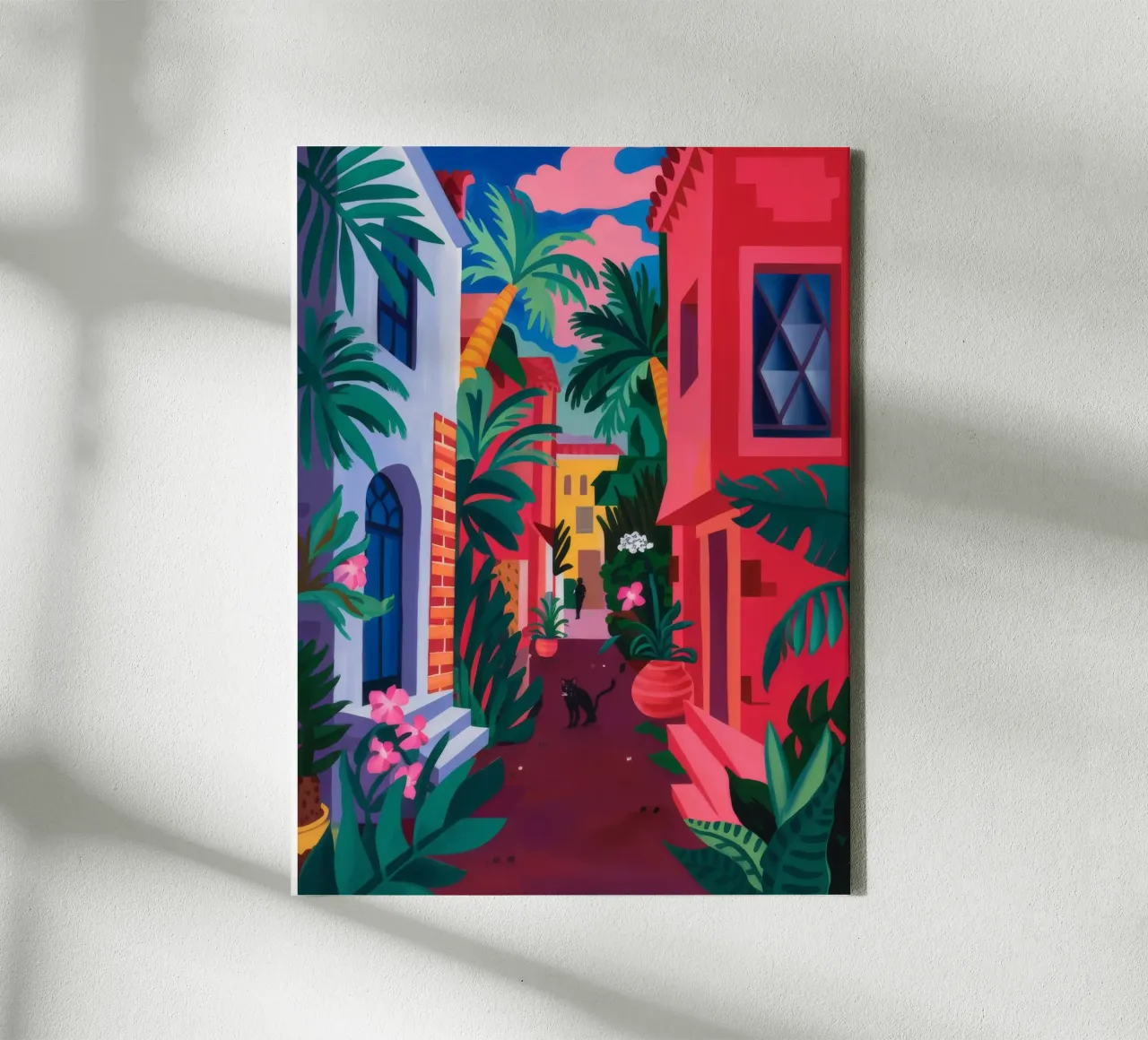 Betoverend steegje ontsnappen canvas met Baklijst van Petal Canvas