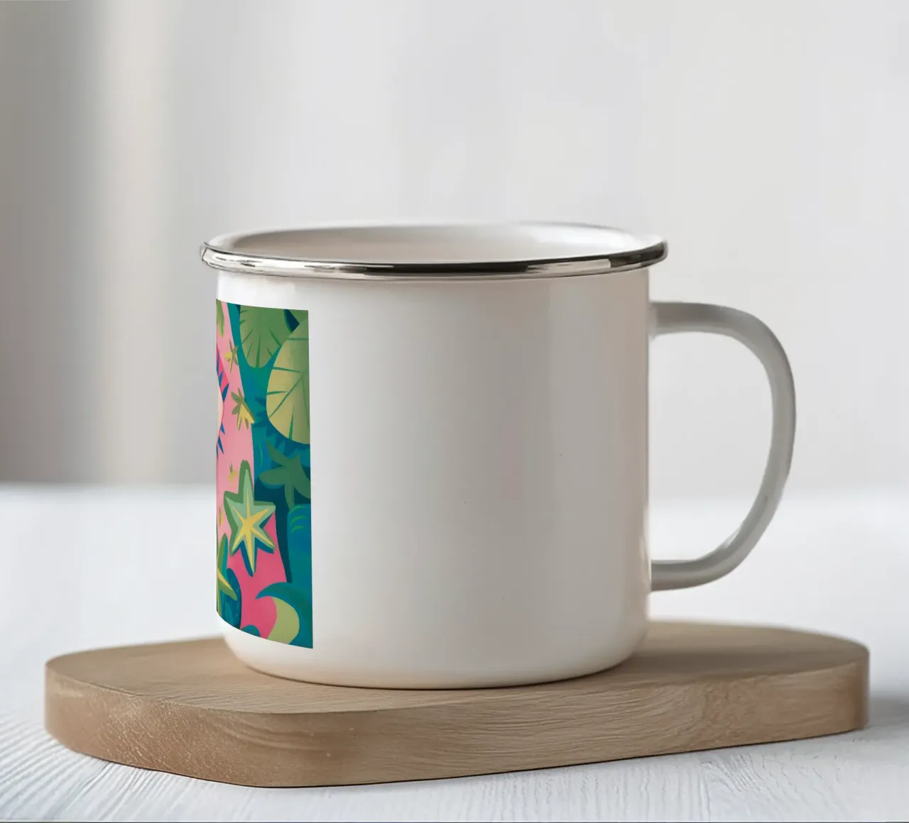 Sogno dell'occhio cosmico tazza in smalto da Petal Canvas