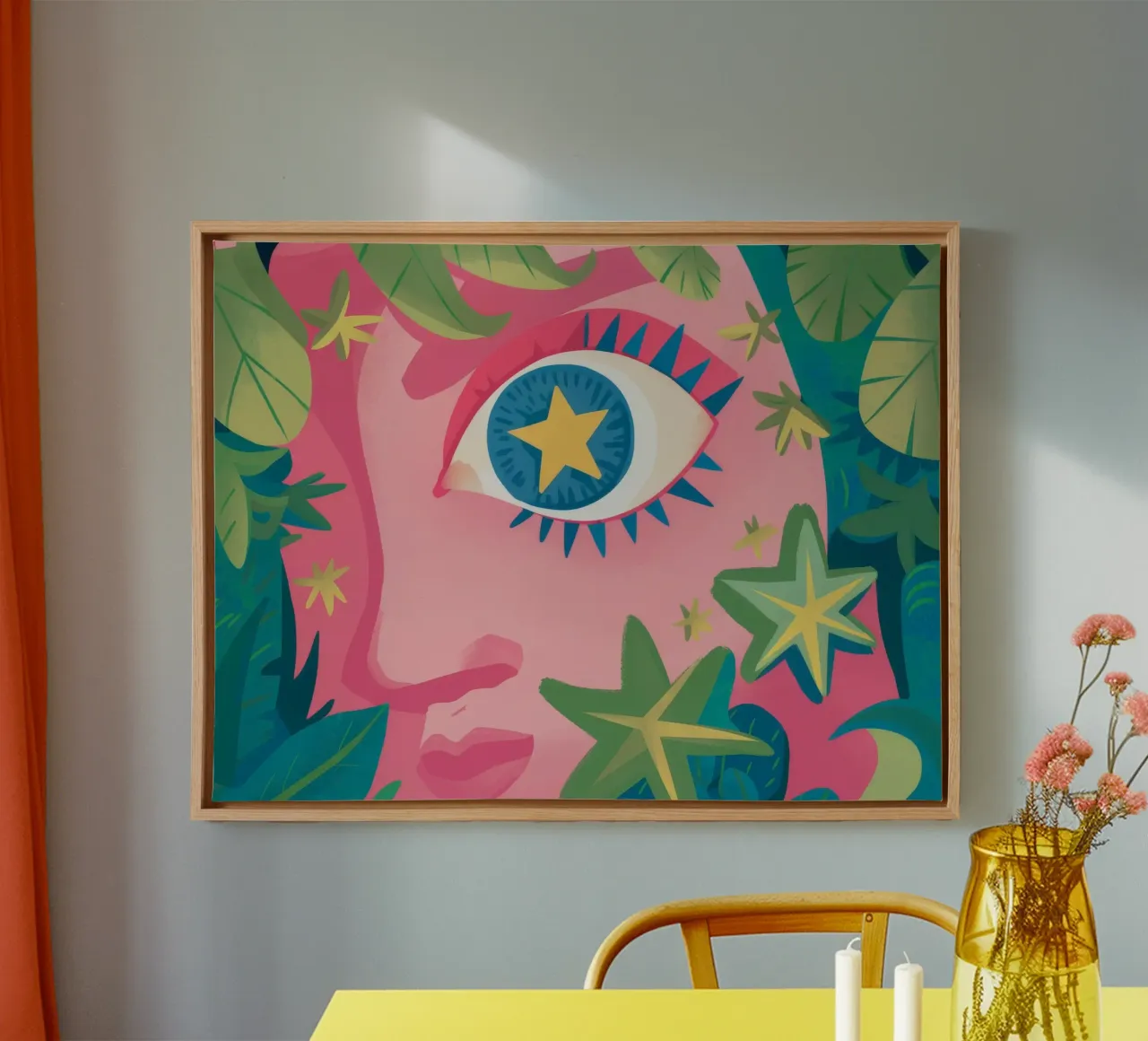 Kosmische Oogdroom canvas met Baklijst van Petal Canvas