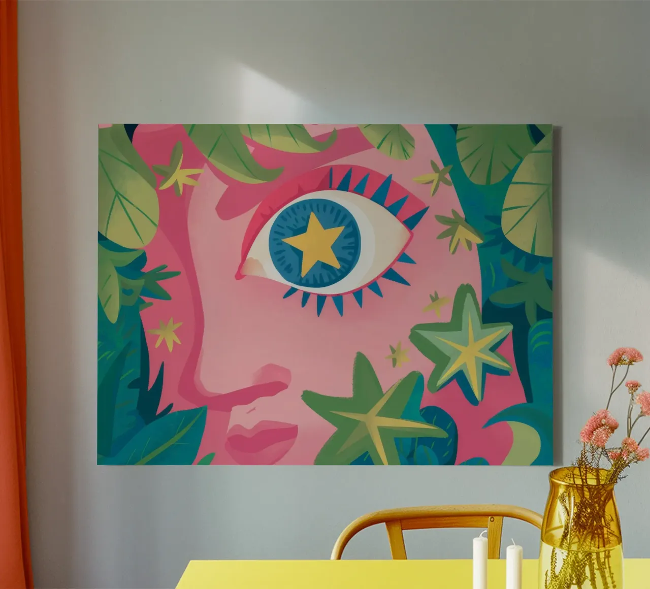 Kosmische Oogdroom canvas met Baklijst van Petal Canvas