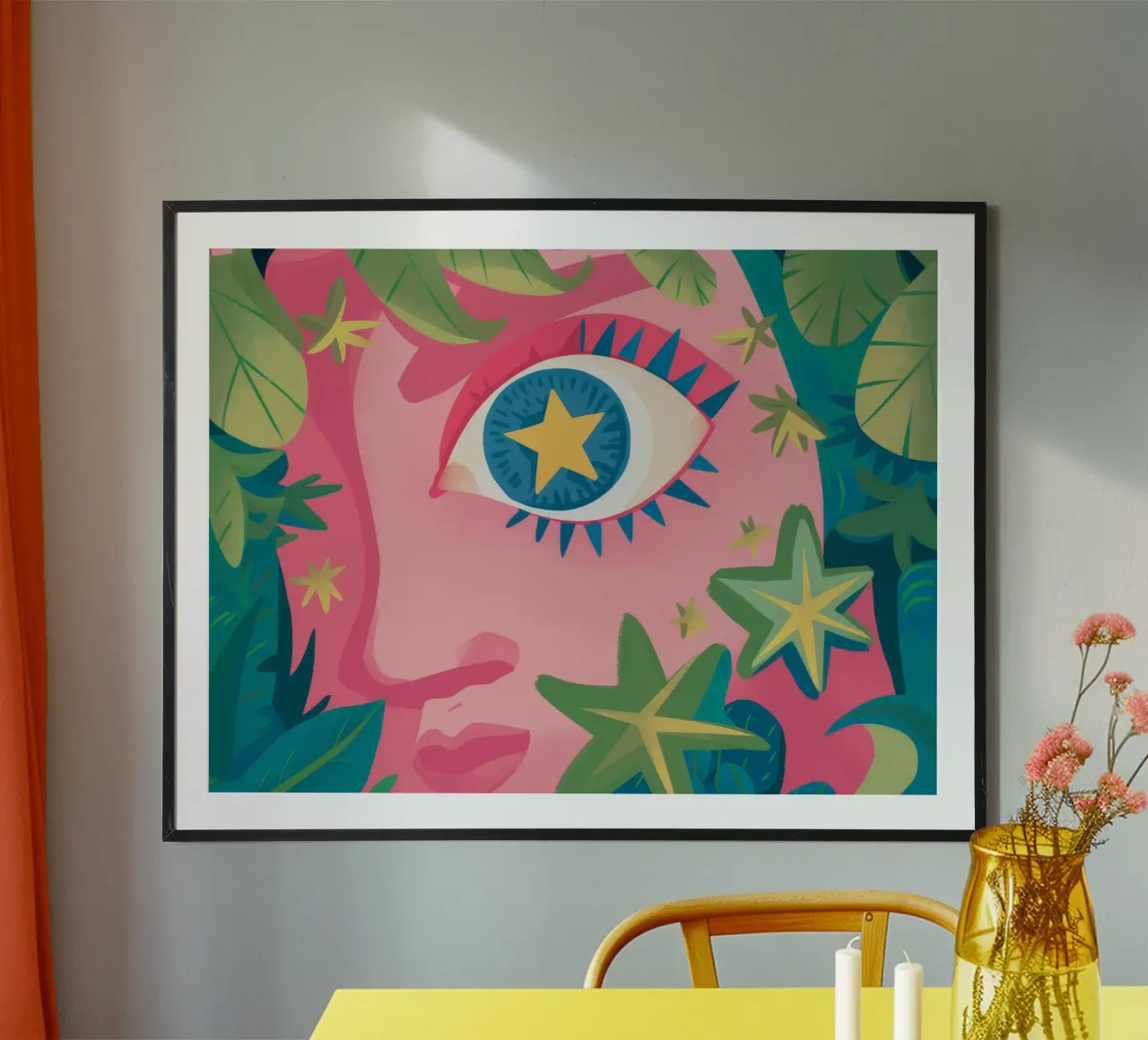 Sogno dell'occhio cosmico poster con telaio in plastica da Petal Canvas