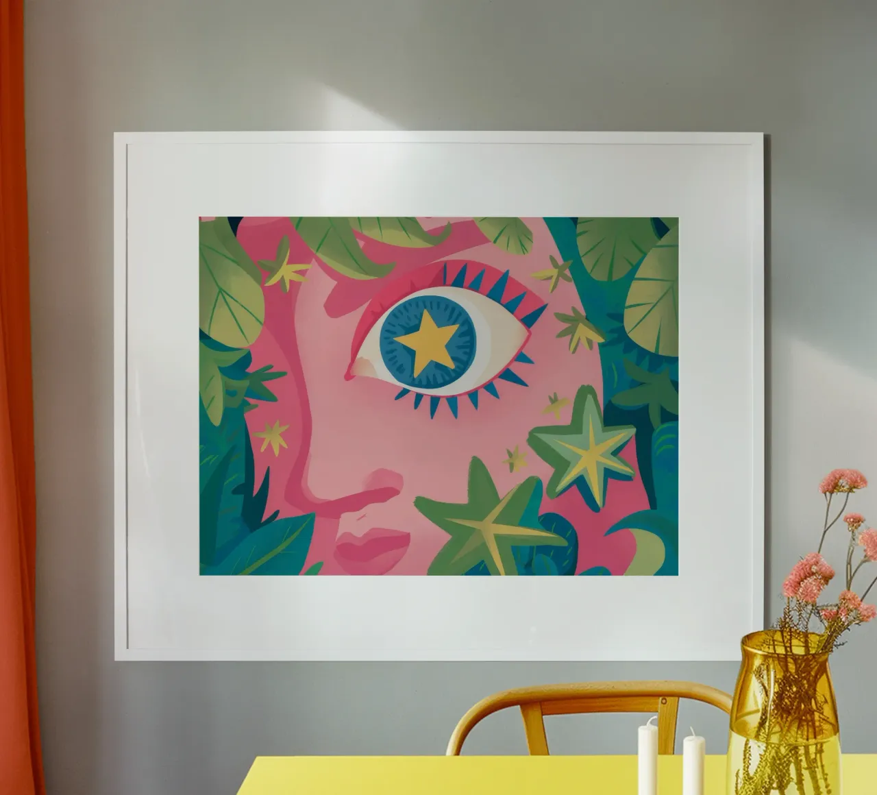 Sogno dell'occhio cosmico poster con telaio in plastica da Petal Canvas