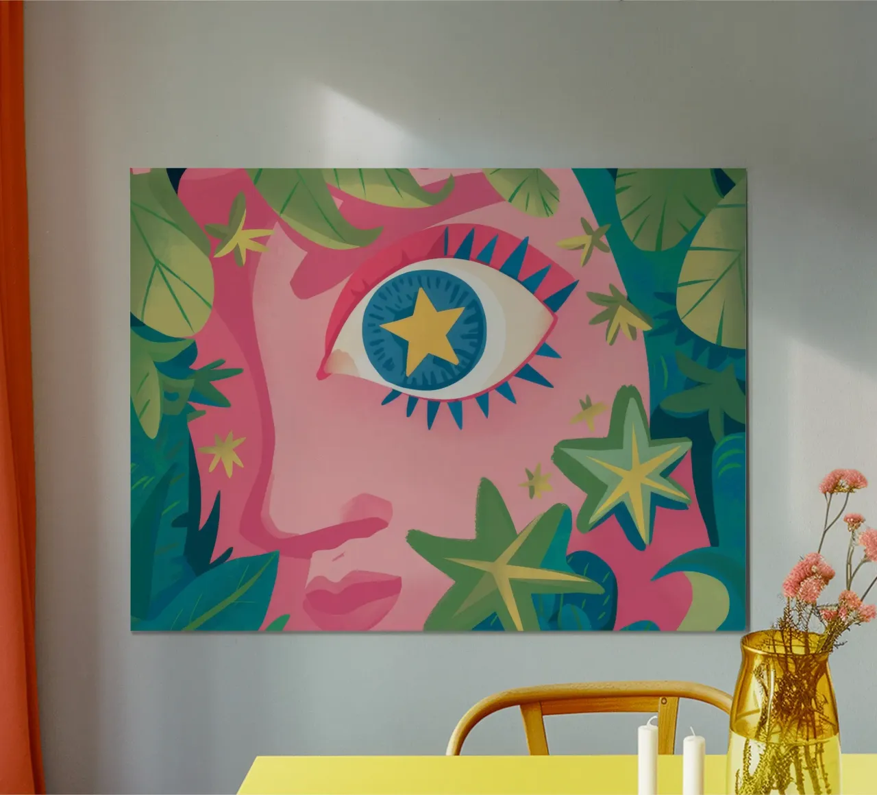 Sogno dell'occhio cosmico poster con telaio in plastica da Petal Canvas