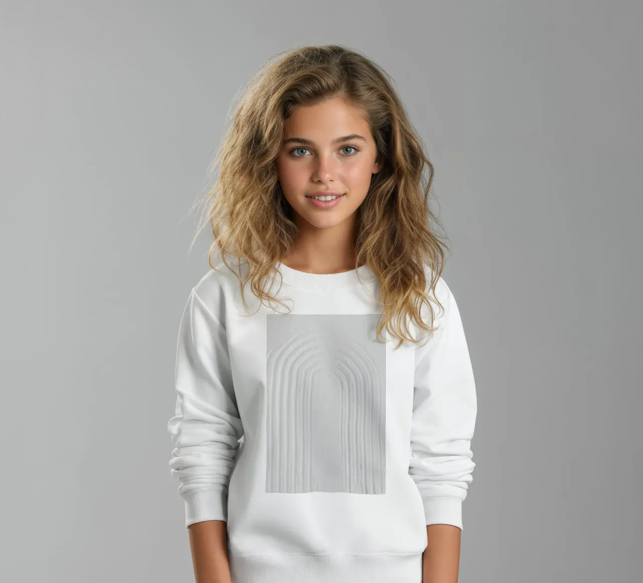 White Textures 2 Minimal Rainbow felpa bambino da Studio Nahili