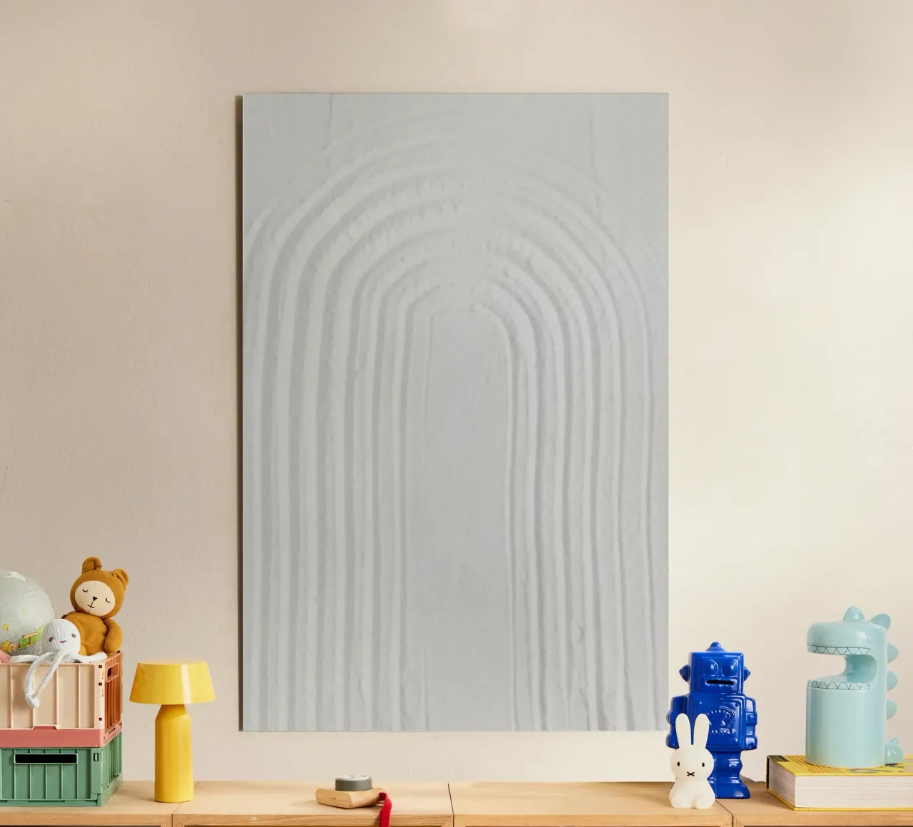 White Textures 2 Minimal Rainbow alluminio dibond da Studio Nahili