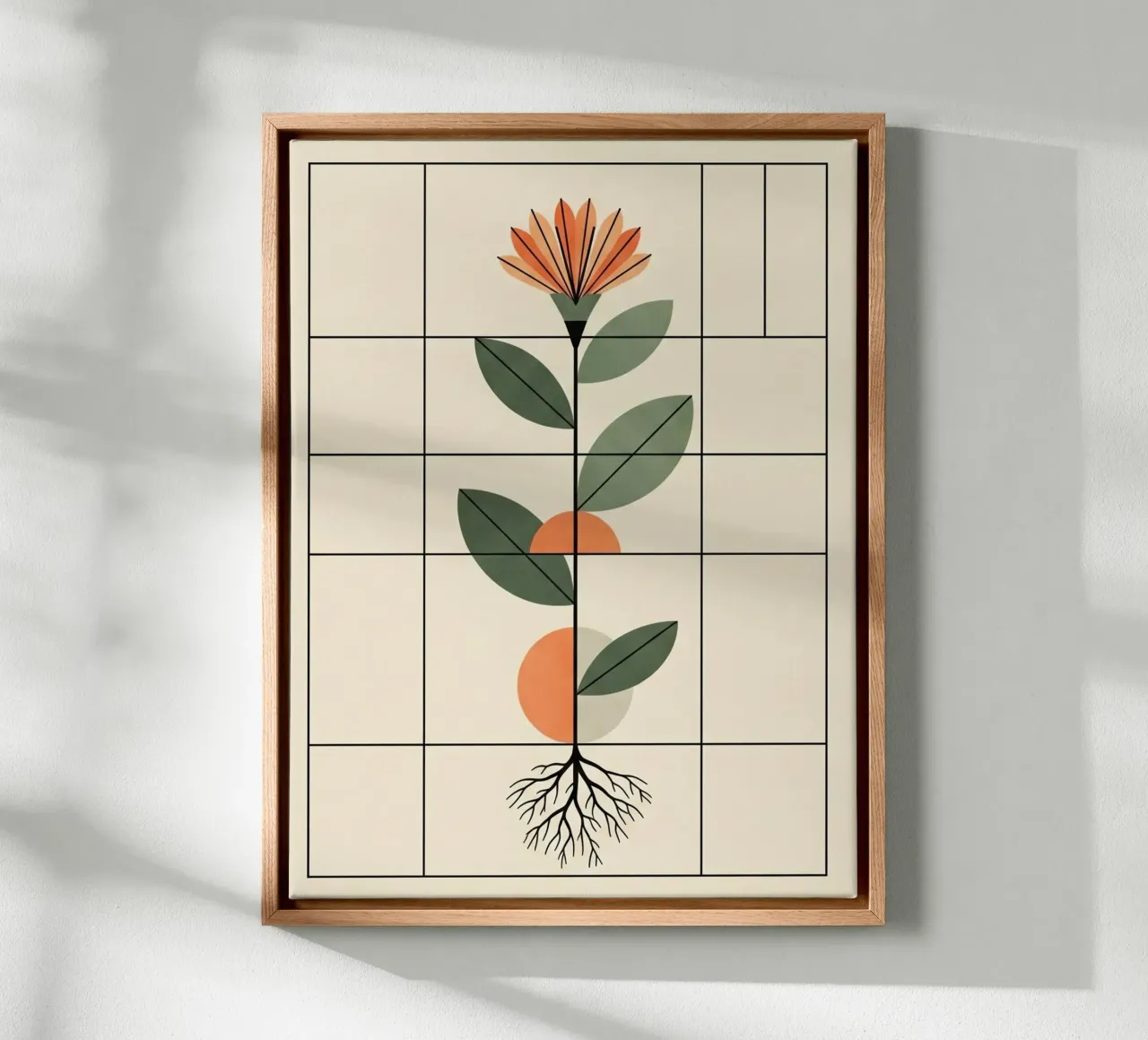 floral bauhaus #006: Structured Serenity tela con Cornice a cassetta da Zen Design