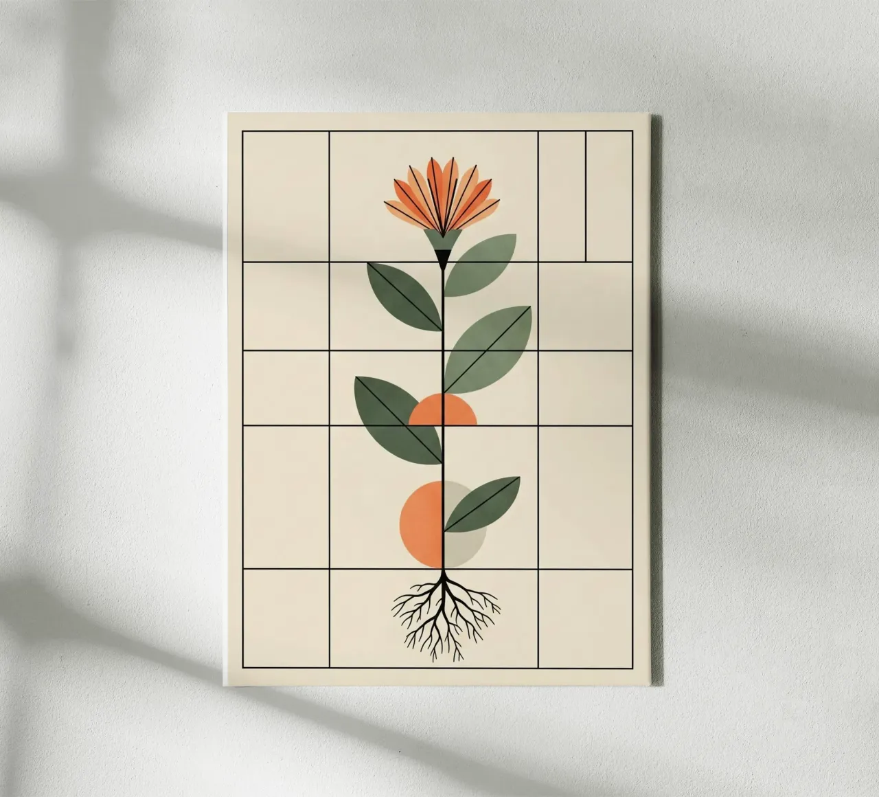 floral bauhaus #006: Structured Serenity tela con Cornice a cassetta da Zen Design