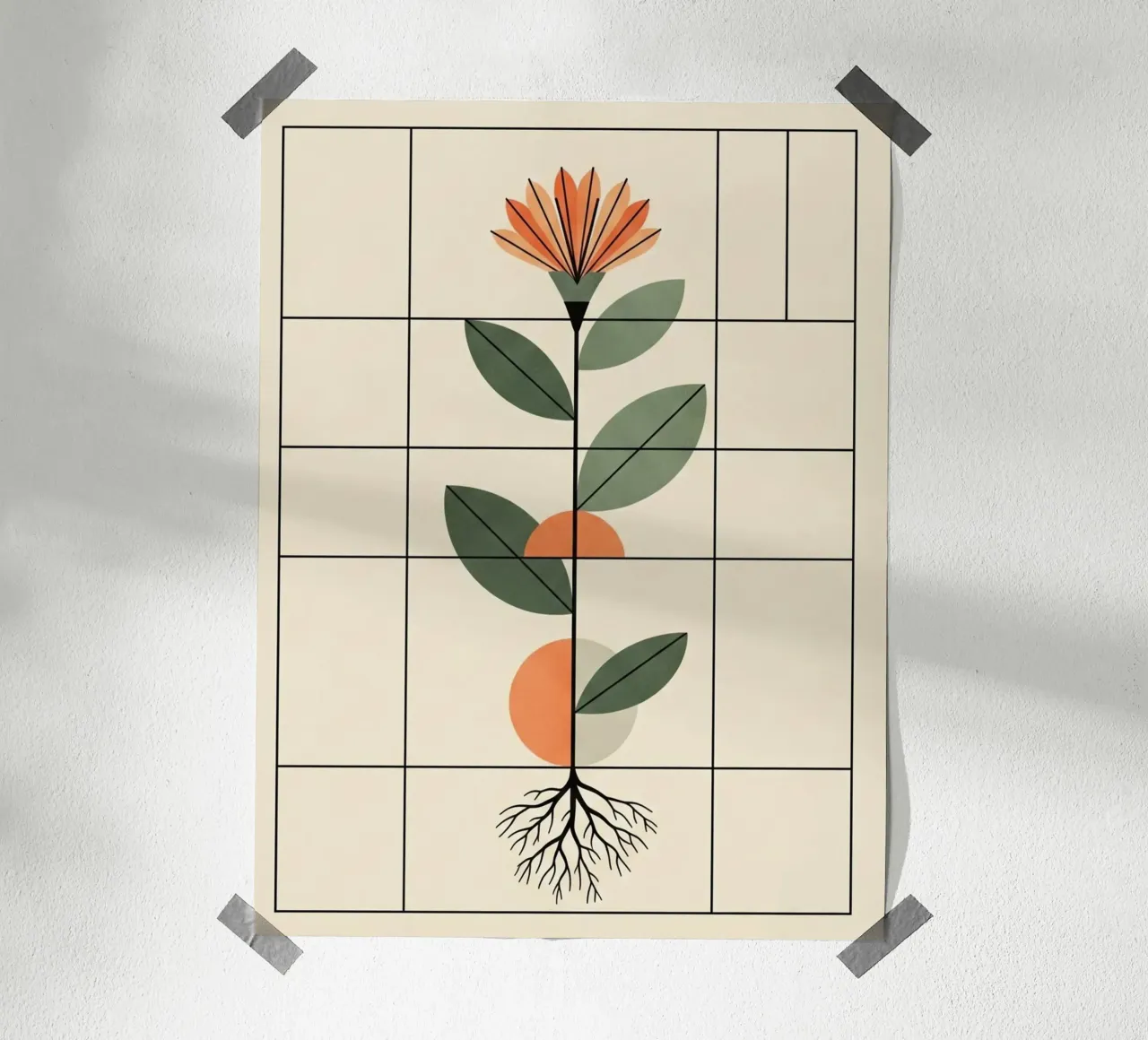 floral bauhaus #006: Structured Serenity poster da Zen Design