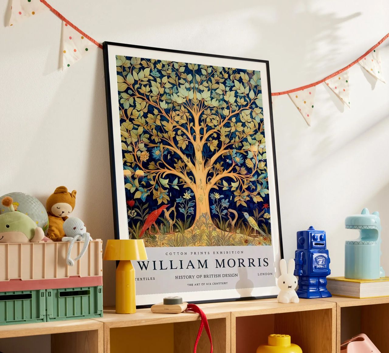willia morris - un arbre majestueux avec des oiseaux en dessous poster de Art Crew Kbm
