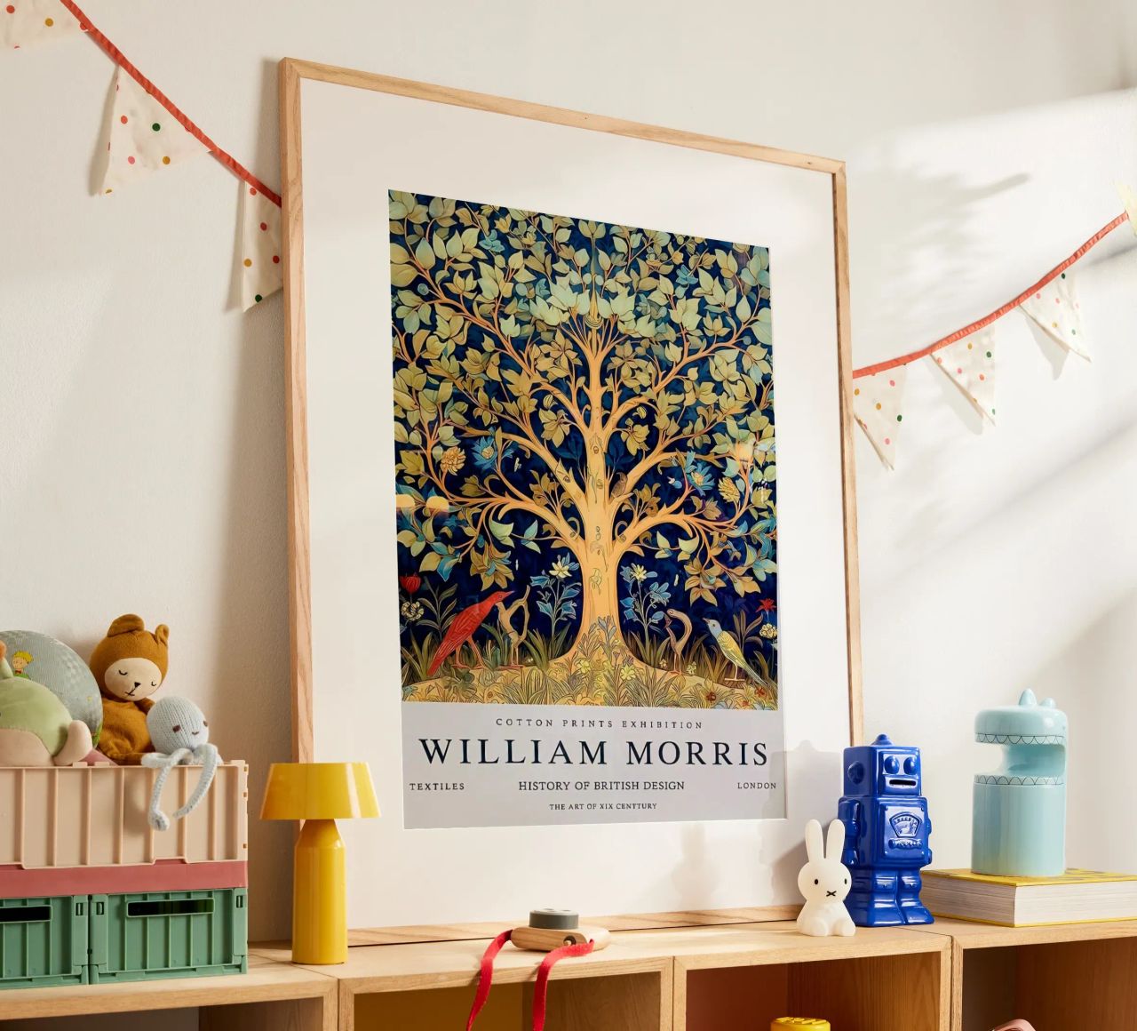willia morris - un arbre majestueux avec des oiseaux en dessous poster de Art Crew Kbm