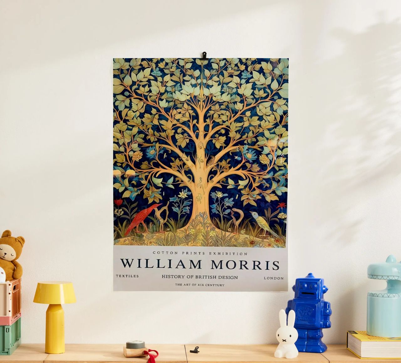 willia morris - un arbre majestueux avec des oiseaux en dessous poster de Art Crew Kbm