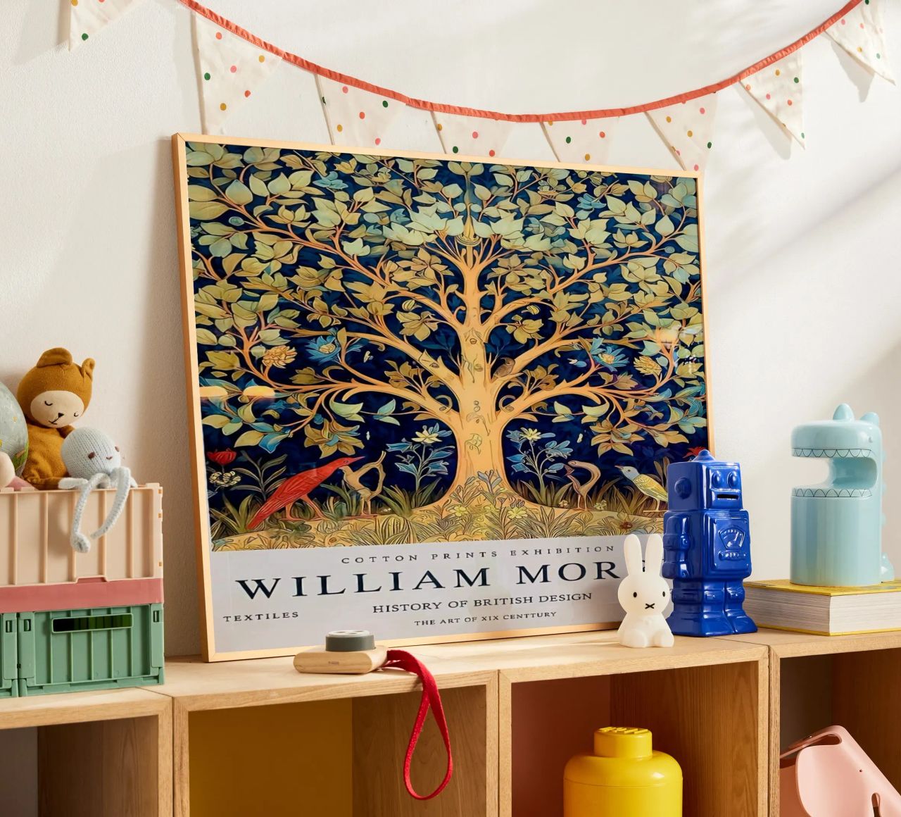 willia morris - un arbre majestueux avec des oiseaux en dessous poster de Art Crew Kbm