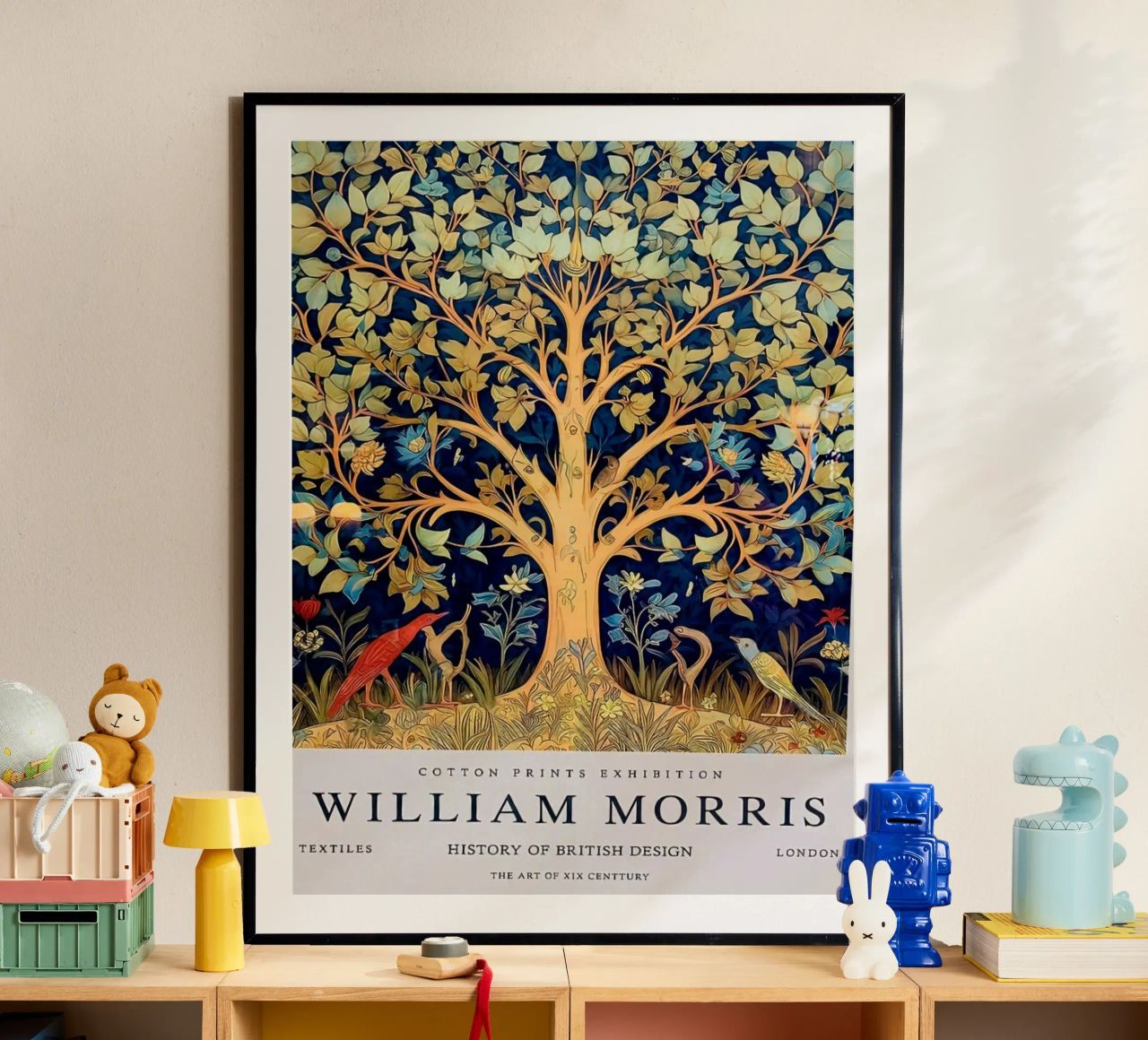 willia morris - un arbre majestueux avec des oiseaux en dessous poster de Art Crew Kbm