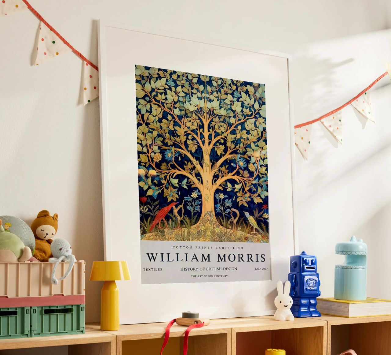 willia morris - un arbre majestueux avec des oiseaux en dessous poster de Art Crew Kbm