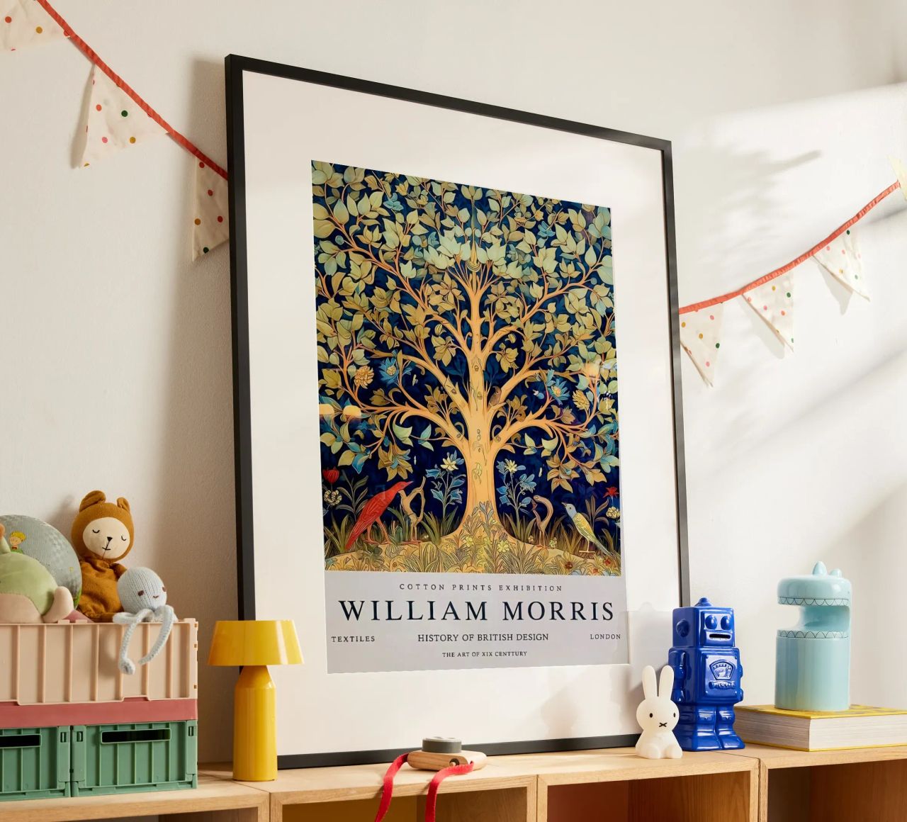 willia morris - un arbre majestueux avec des oiseaux en dessous poster de Art Crew Kbm