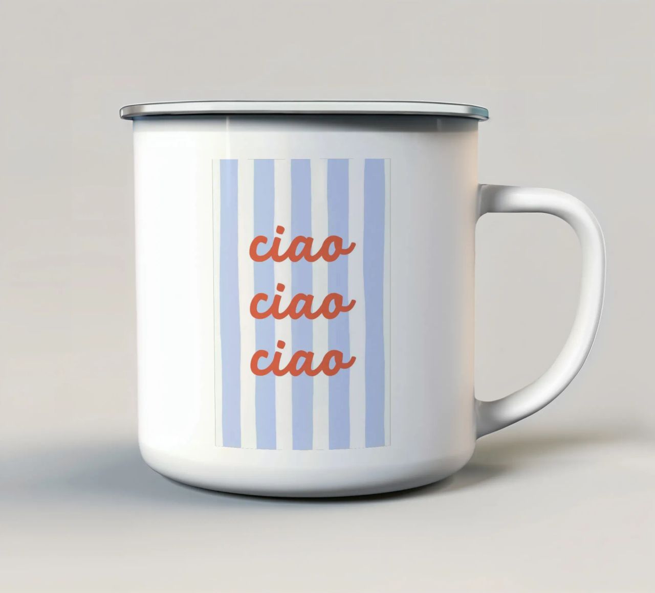 Ciao tazza in smalto da pv art
