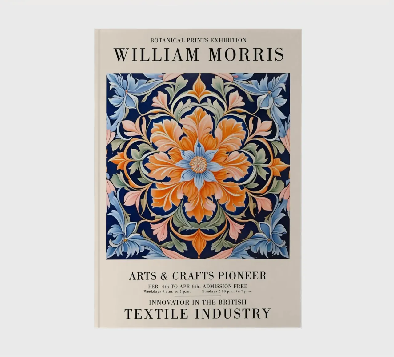 william morris-symmetrische en zich herhalende bloemen en bladeren notitieboek van Art Crew Kbm