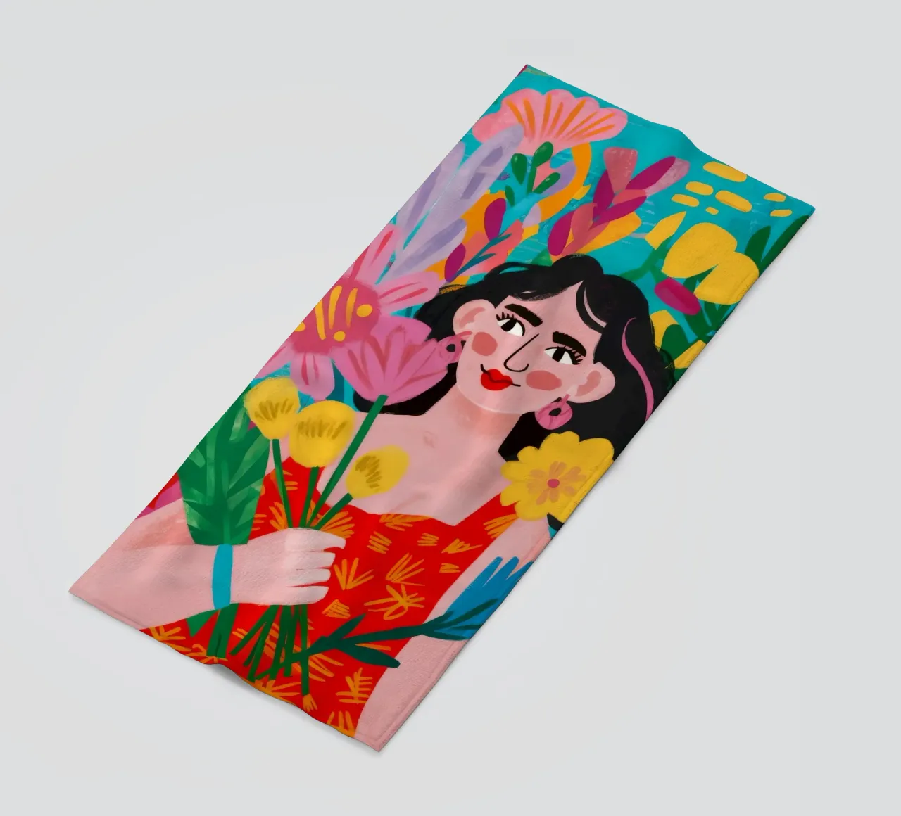 Abbraccio floreale telo mare da Petal Canvas
