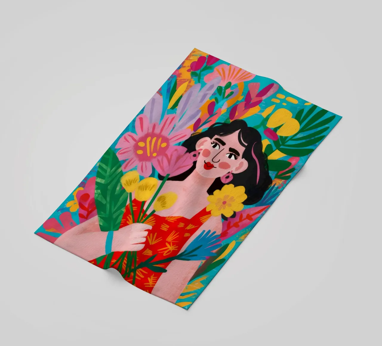 Abbraccio floreale telo mare da Petal Canvas