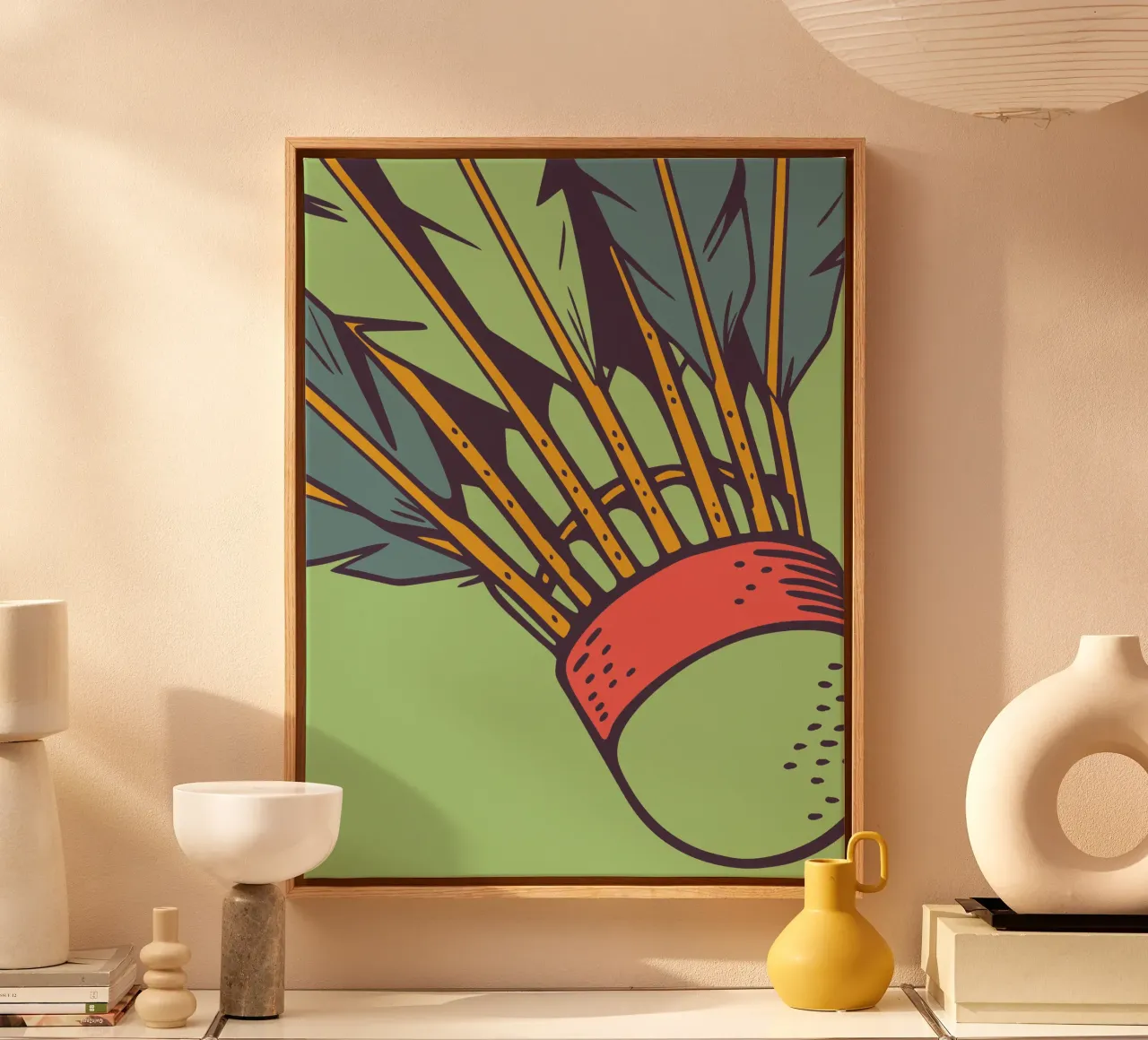 Badminton canvas with Floater frame by SPORTS ONLY