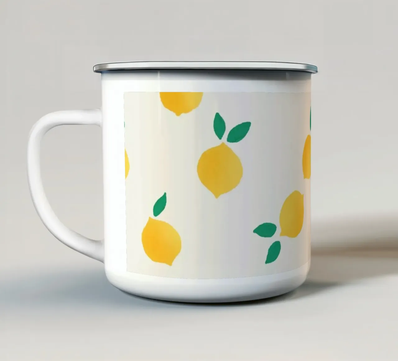 Fresh Summer Yellow Lemons Pattern tazza in smalto da showmemars