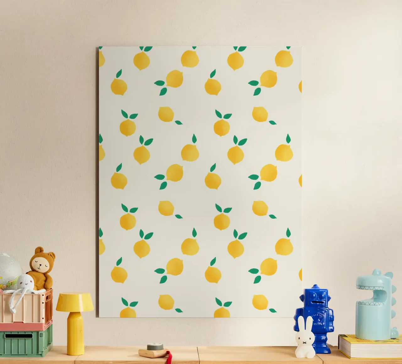 Fresh Summer Yellow Lemons Pattern aluminium-dibond van showmemars