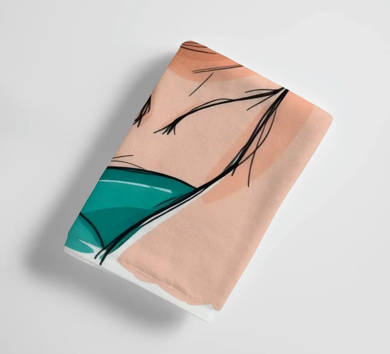 selbstbewusste Frau mit türkisfarbenem Haar und auffälligem Make-up Handtuch von DesignDoodle