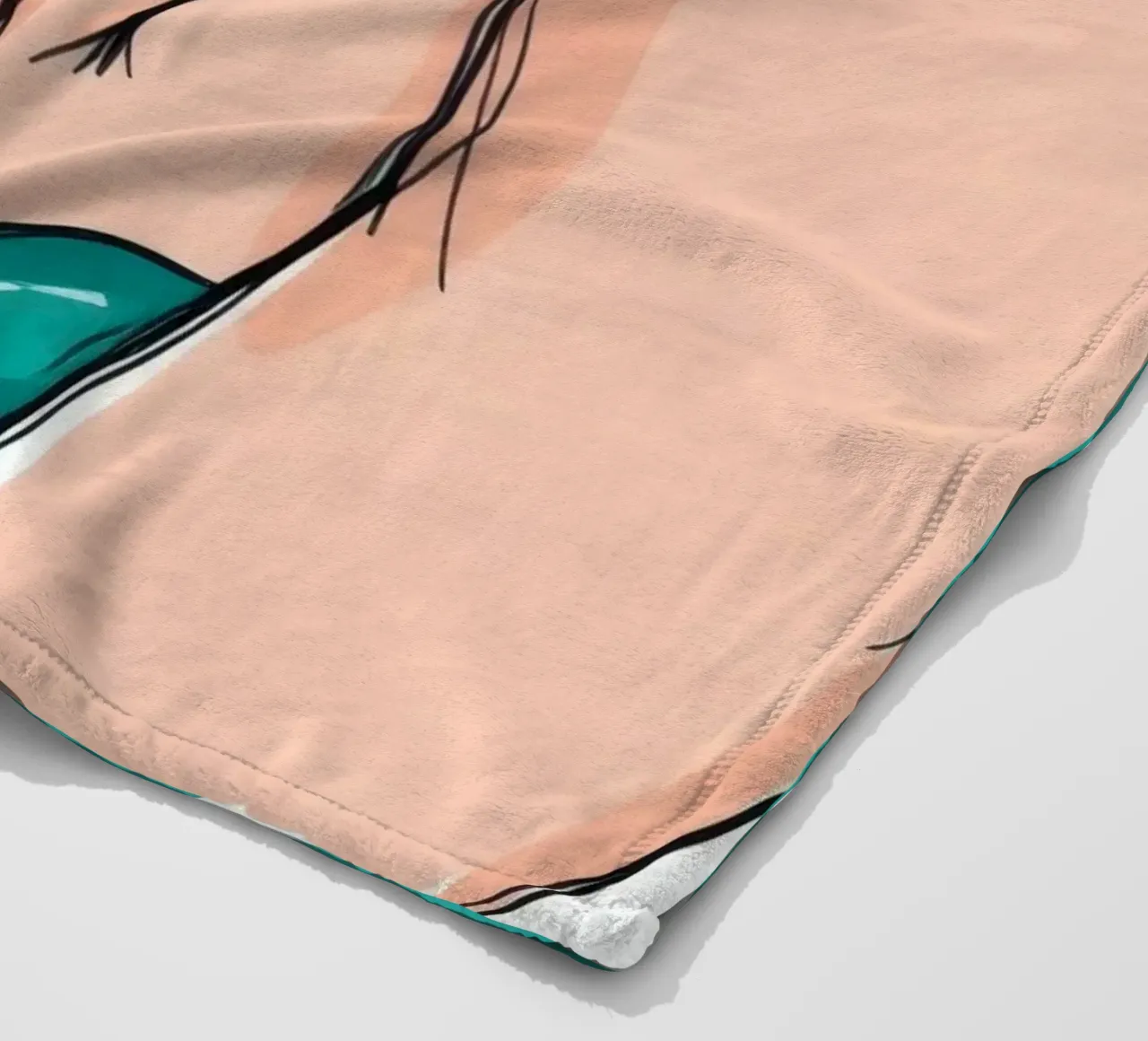 selbstbewusste Frau mit türkisfarbenem Haar und auffälligem Make-up Fleecedecke von DesignDoodle