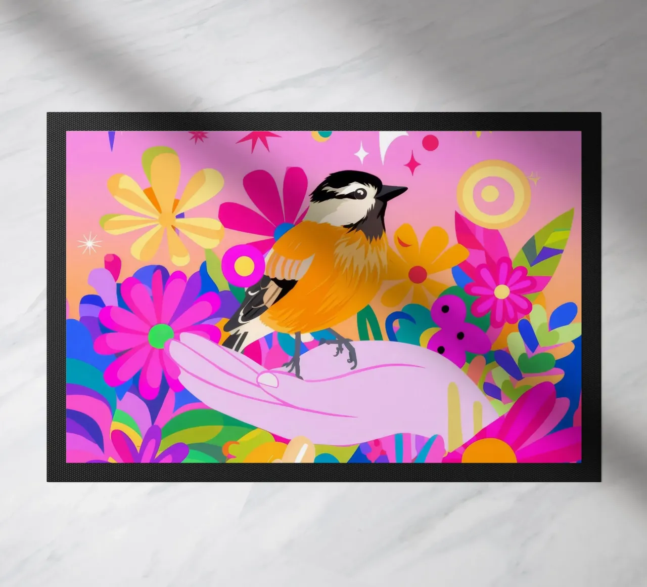 Paradiso degli uccelli zerbino da Petal Canvas