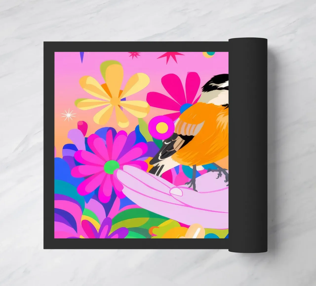 Paradiso degli uccelli zerbino da Petal Canvas