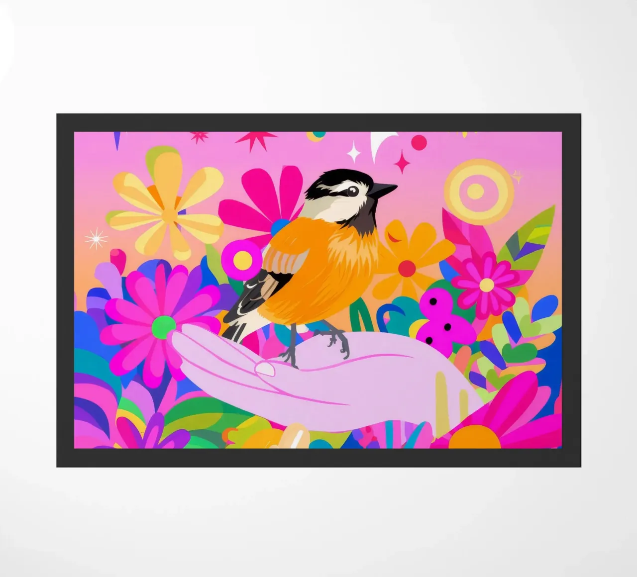 Paradiso degli uccelli zerbino da Petal Canvas