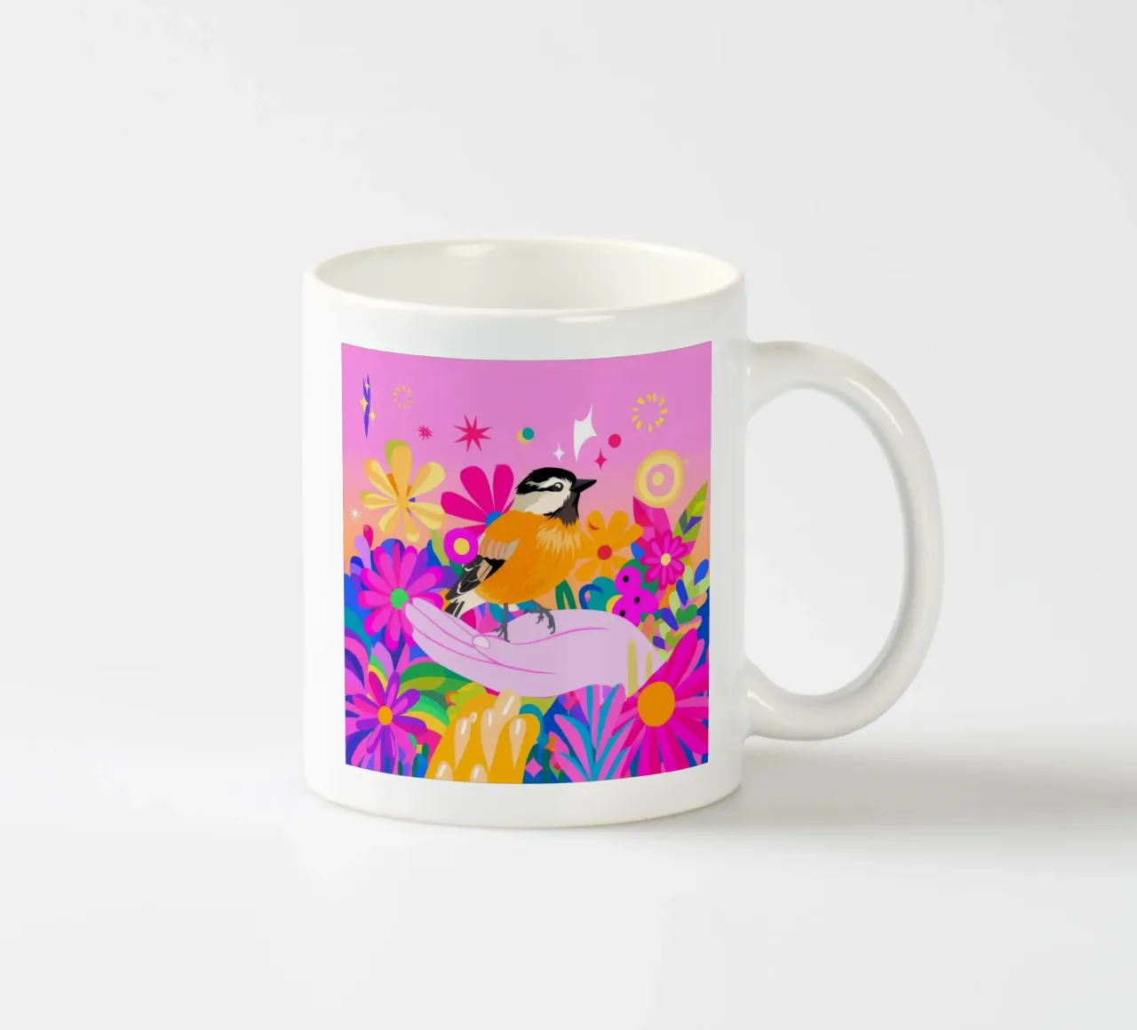 Paradiso degli uccelli tazza in ceramica da Petal Canvas