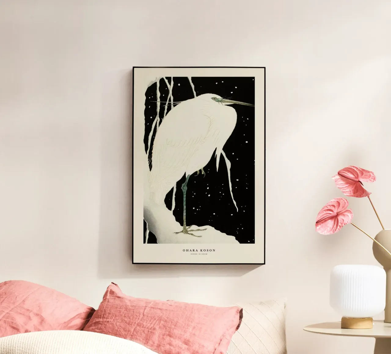 Koson - Heron in Snow plexiglass da Vintage by JUNIQE