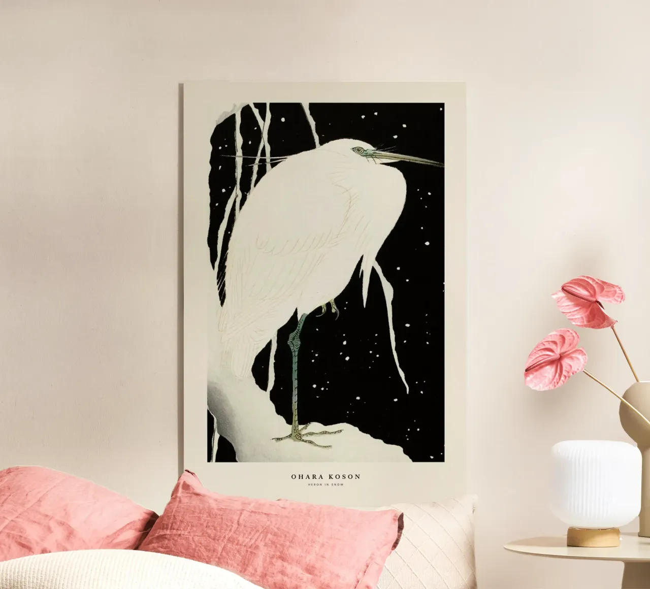 Koson - Heron in Snow plexiglass da Vintage by JUNIQE