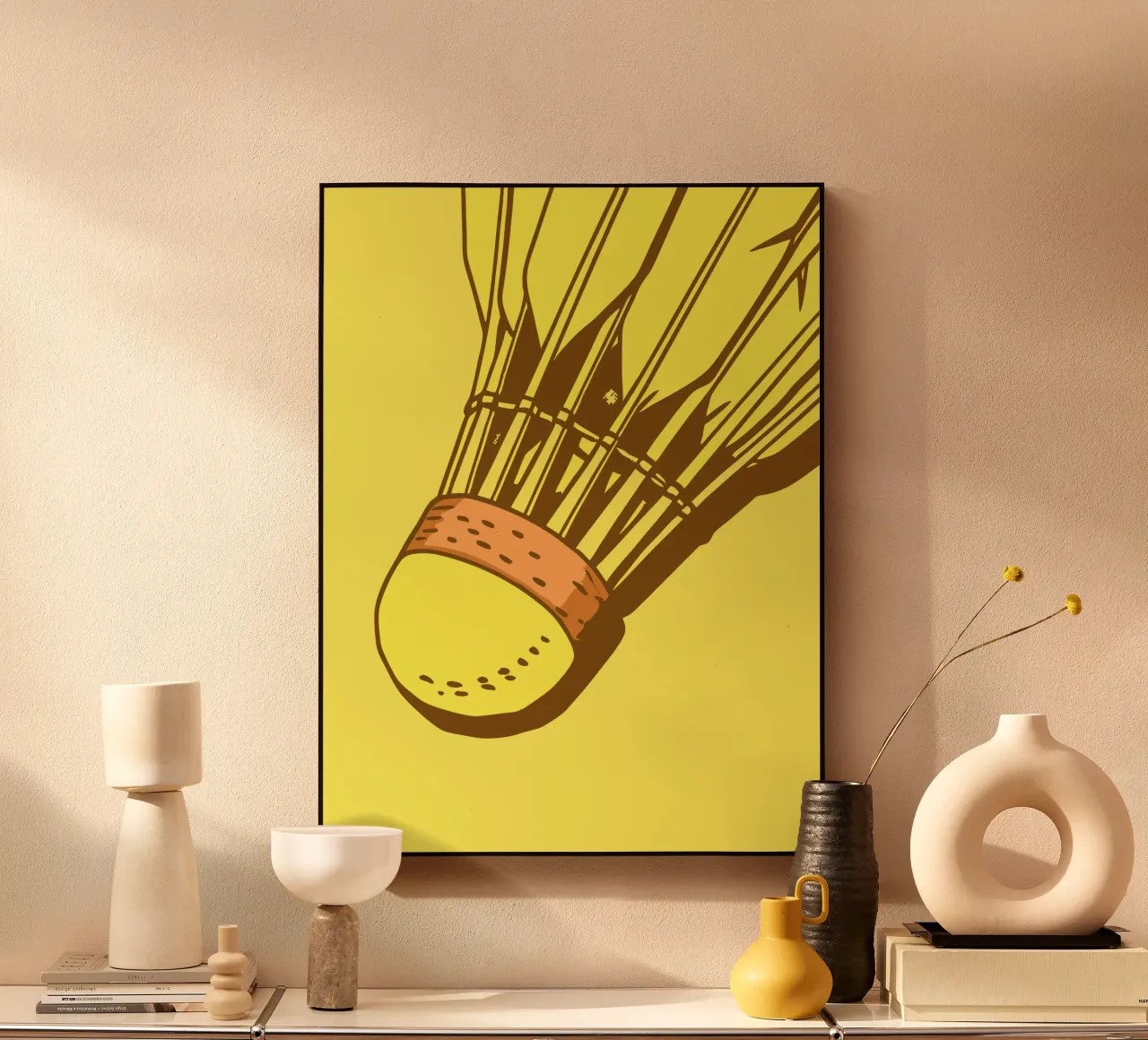 Badminton giallo plexiglass da SPORTS ONLY