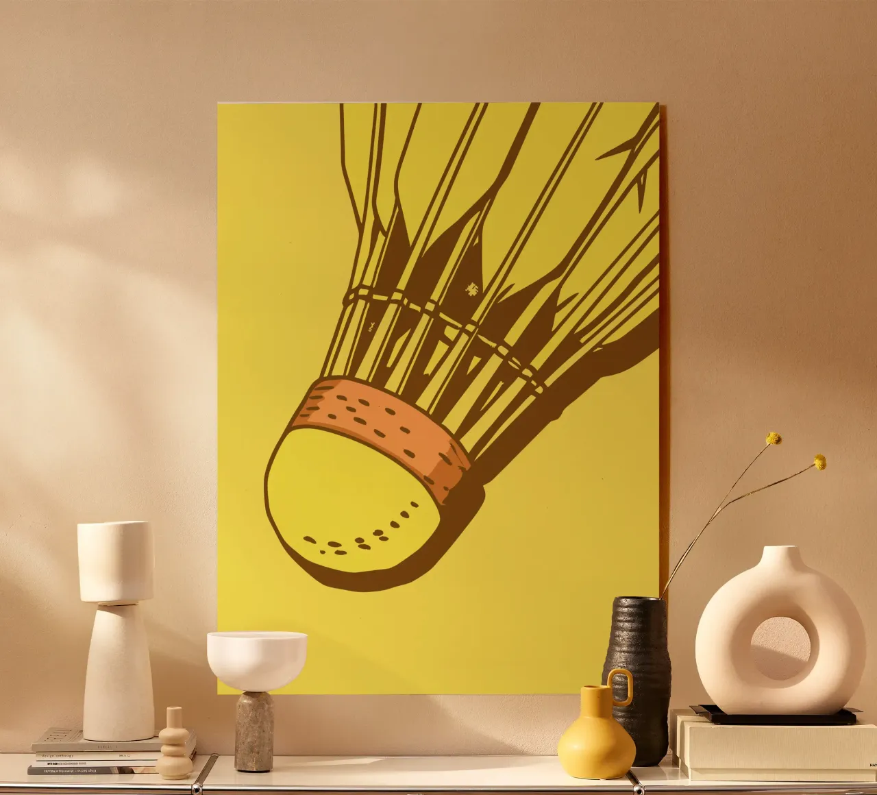 Badminton giallo plexiglass da SPORTS ONLY