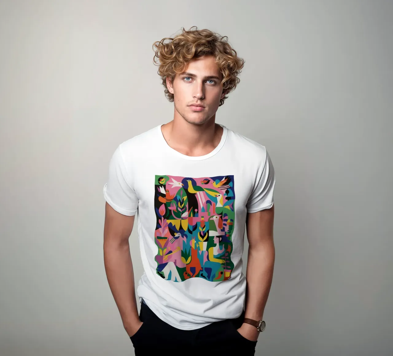 Abstract Garden t-shirt by Petal Canvas