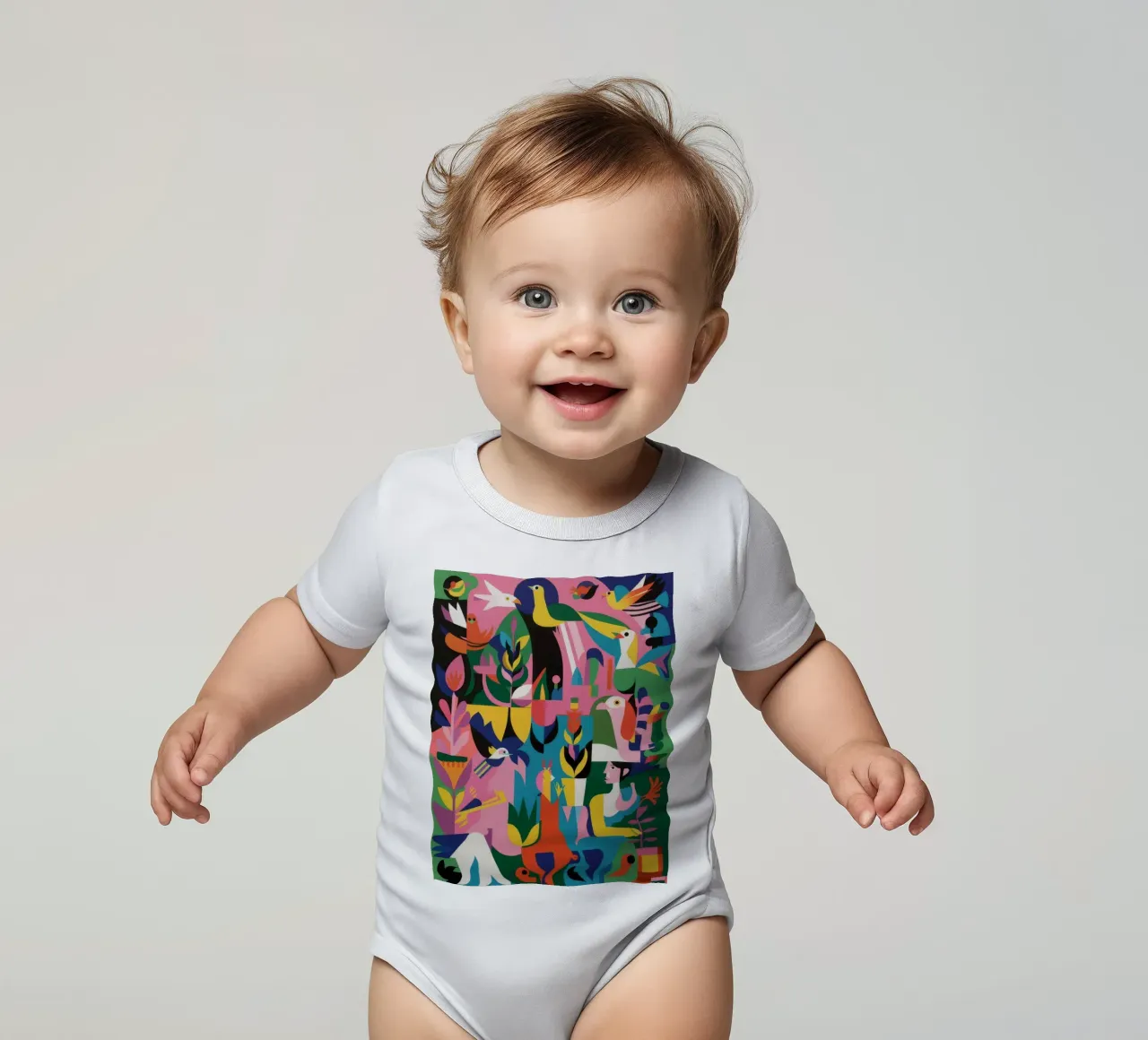 Abstrakter Garten Kurzarm Babybody von Petal Canvas
