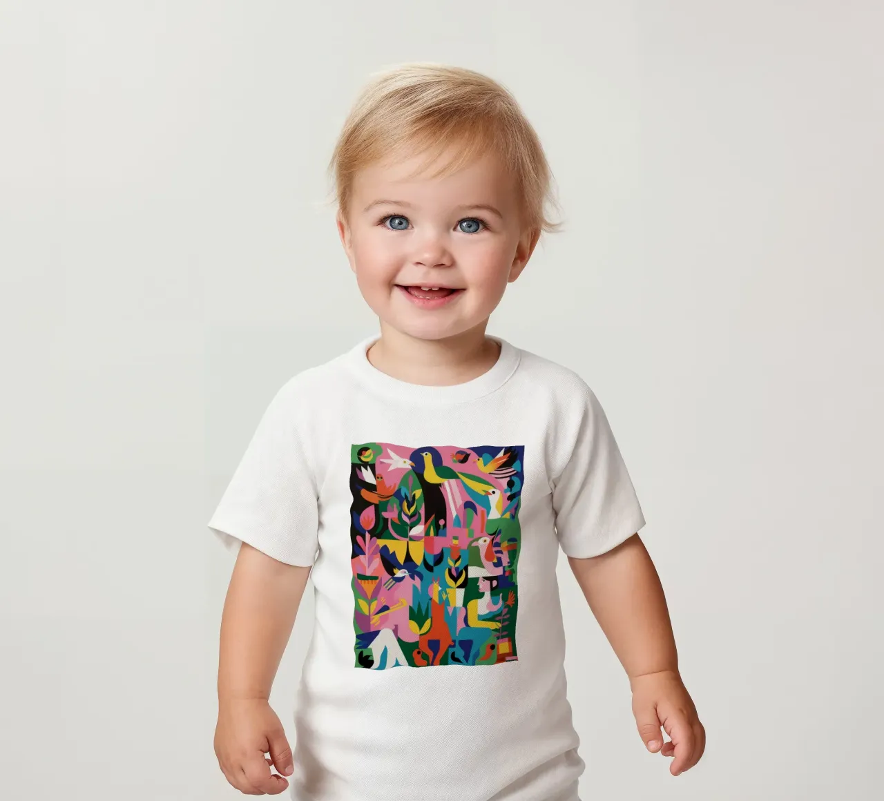 Abstracte tuin baby t-shirt van Petal Canvas